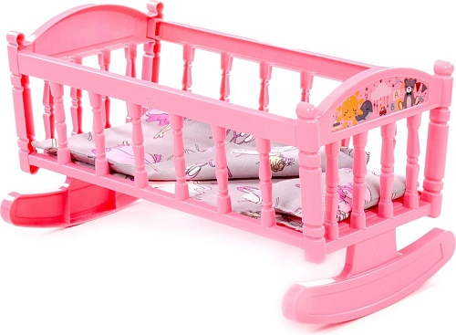 Кроватка для кукол Полесье Кроватка-качалка №4 24040 (розовый)
