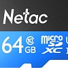 Карта памяти Netac P500 Standard 64GB NT02P500STN-064G-R + адаптер