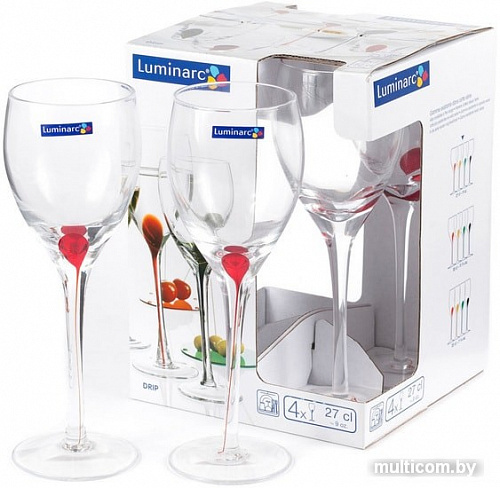 Набор бокалов для вина Luminarc Drip red C9510