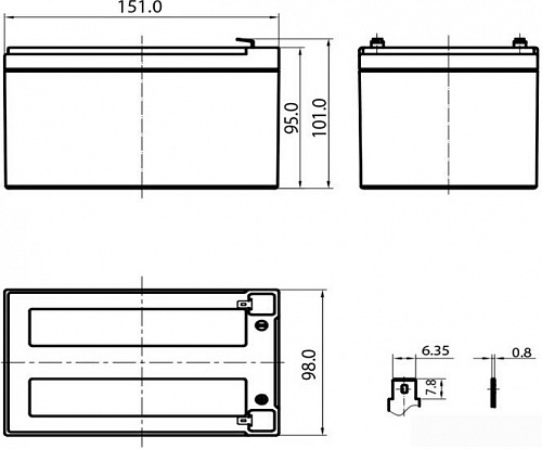 Аккумулятор для ИБП Delta HRL 12-12 (12В/12 А&middot;ч)