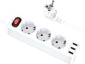 Сетевой фильтр Hoco NS2 (белый)