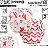 Многоразовый подгузник Крошка Я Кактусы (белый/красный)
