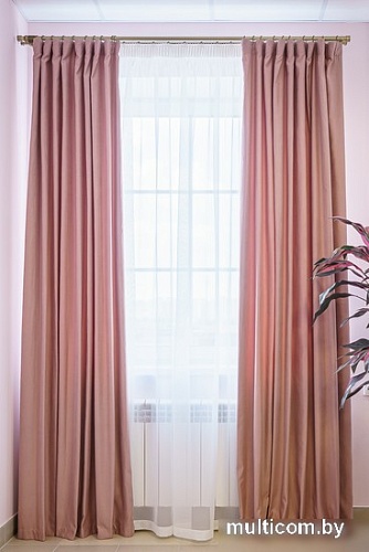 Комплект штор Decoretto Нубук чайная роза НЧР-K33 3x2.6 м (розовый, 2 шт)