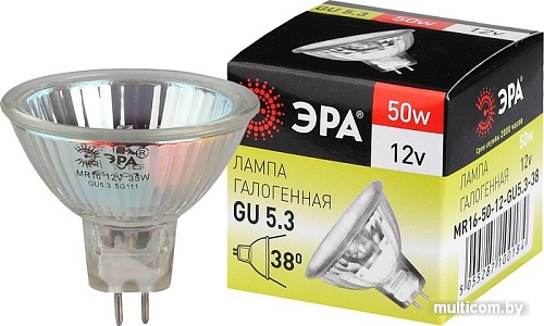 Галогенная лампа ЭРА GU5.3-MR16-50W-12V-CL Б0051798