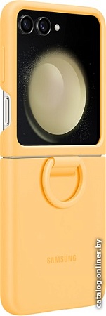 Чехол для телефона Samsung Silicone Case with Ring Z Flip5 (абрикосовый)