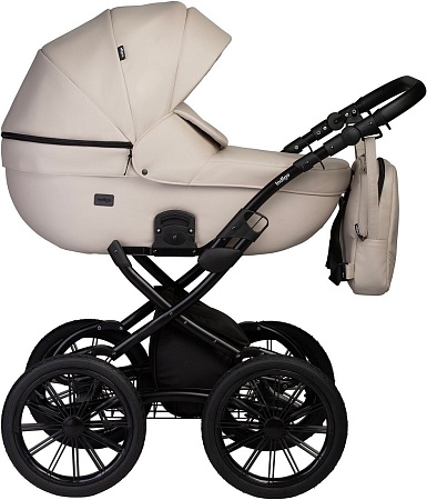 Универсальная коляска Indigo Mio ECO Plus 14" (2 в 1, 02/светло-бежевая кожа)