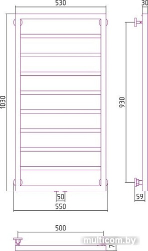 Полотенцесушитель Сунержа Канцлер 1000x500 30-0254-1050