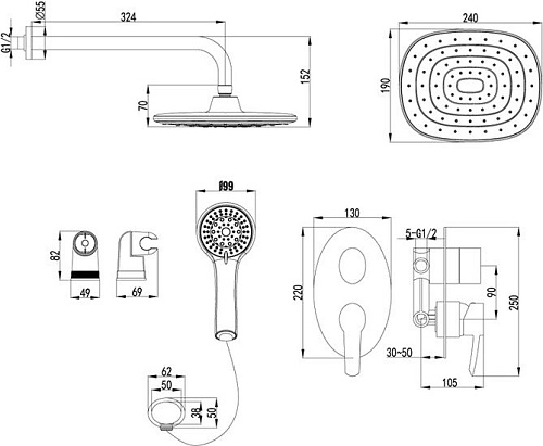 Душевая система Lemark Atlantiss LM3229C