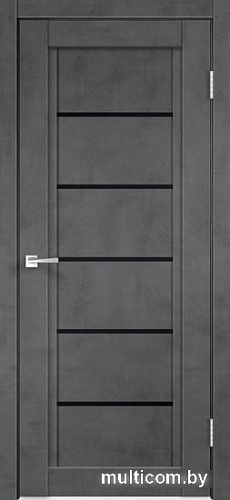 Межкомнатная дверь Velldoris Next 1 60x200 (муар темно-серый, лакобель черный)