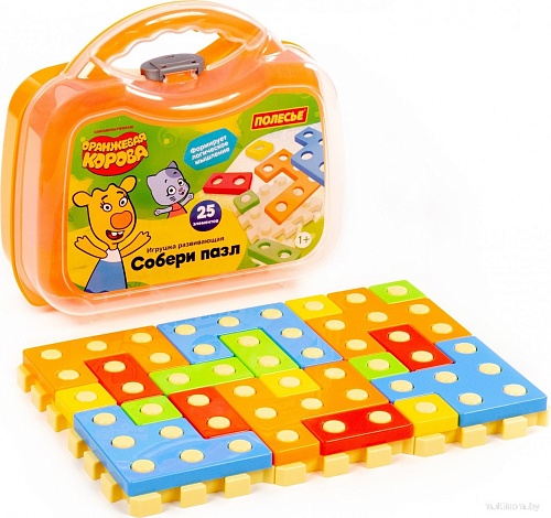 Конструктор Полесье Оранжевая корова. Собери пазл 04585