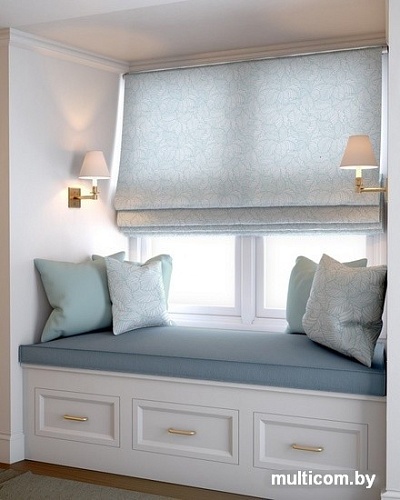 Римская штора Jalux Скандинавский лист 0467/4 45x170 (бирюзовый)