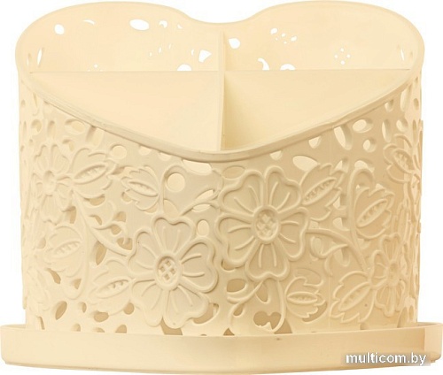 Лоток для столовых приборов Альтернатива Сердце М6253 (светло-желтый)