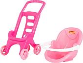 Коляска для кукол Полесье Pink Line 2х1 44525