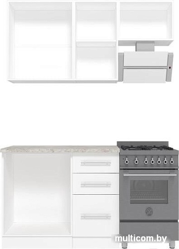 Кухня Кастанье Марта 1.5 (красный китайский глянец/черный глянец)