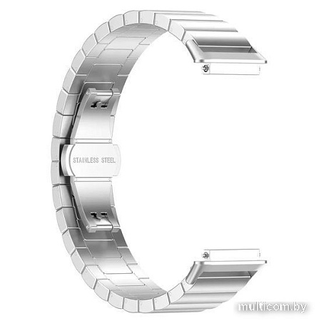 Браслет Rumi Snake металлический блочный для Huawei Band 7 (серебристый)