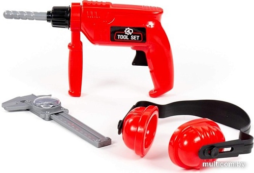 Набор инструментов игрушечных Полесье №23 91116 (дрель, наушники, штангенциркуль №2)