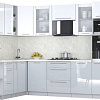 Готовая кухня Интерлиния Мила Пластик 1.88x2.8 LV (белый глянец/туманный глянец/опал светлый)
