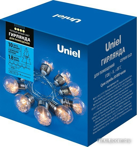 Новогодняя гирлянда Uniel ULD-S1800-010/STB/3AA WARM WHITE IP20 RETRO BULBS UL-00008425