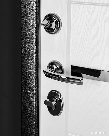 Металлическая дверь Guard Царга MG60 97х205 левая (черное серебро/белый ясень)