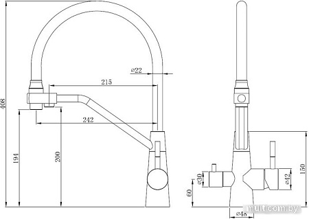 Смеситель Esko K25 W