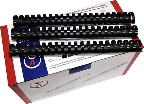 Пластиковая пружина для переплета РеалИСТ Пластик 25 мм (черный)