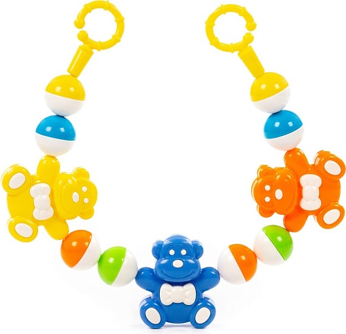 Погремушка Полесье Смешные обезьянки 24484 (оранжевый/синий/желтый)