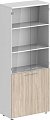 Шкаф-витрина Norden Высокий SG.801.WH.OL.GL (белый/дуб светлый)
