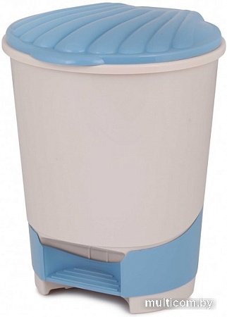 Мусорное ведро Альтернатива М1381 10 л (светло-бежевый/синий)