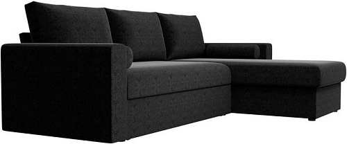 Угловой диван Mio Tesoro Верона правый (микровельвет, черный)