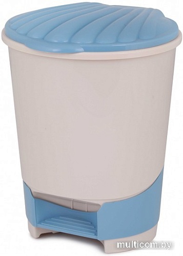 Мусорное ведро Альтернатива М1381 10 л (светло-бежевый/синий)