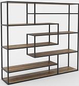 Стеллаж Hype Mebel Зиг-Заг 200x150 (черный/дуб галифакс олово)