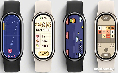 Фитнес-браслет Xiaomi Smart Band 8 (золотистый, с кремовым силиконовым ремешком, международная версия)