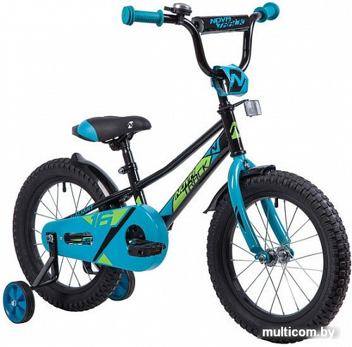 Детский велосипед Novatrack Valiant 16 2019 163VALIANT.BK9 (черный/голубой, 2019)