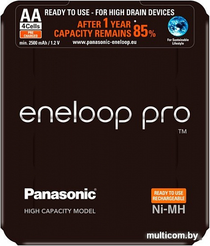 Аккумуляторы Panasonic Eneloop Pro AA 2500mAh 4 шт. BK-3HCDE/4LE