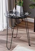 Журнальный столик Трия ДП 1-03-09 (стекло мрамор черный/черный)