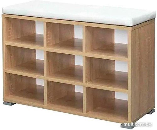 Банкетка Кимер Харис Тип 4 (дуб сонома/кожзам белый)