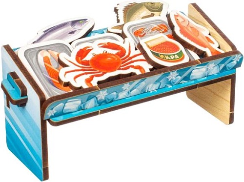 Магазин игрушечный WoodLand Toys Мясо и морепродукты. Супермаркет 370102