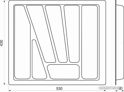 Лоток для столовых приборов AKS Verso 60x430 (белый)