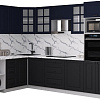 Готовая кухня Интерлиния Мила Деко 1.68x2.8 LV (черный/индиго/белый гранит)