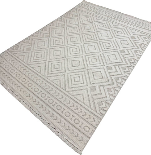 Ковер для жилой комнаты Radjab Carpet Поло Прямоугольник PL 234 12562RK (2.4x3.4, Cream)