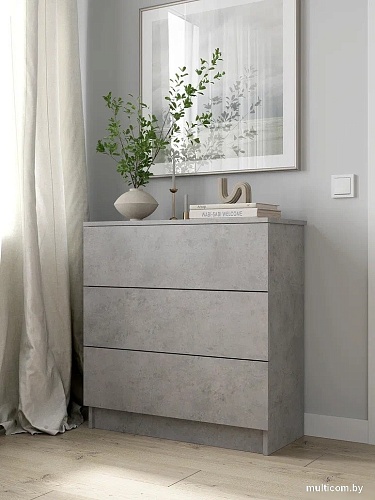 Комод Горизонт Нео 760 3 ящика (бетон)