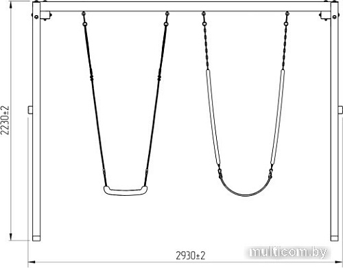 Стационарные качели Красная звезда с гибкими качелями Р911-18
