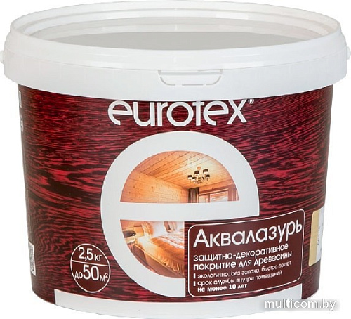 Лак Eurotex Аквалазурь (олива, 2.5 кг)