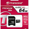 Карта памяти Transcend microSDXC Premium Class 10 64GB + адаптер [TS64GUSDXC10]