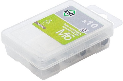 Гайка ЕКТ М6 DIN985 С контрящим кольцом B007845 (10шт, нержавеющая сталь)