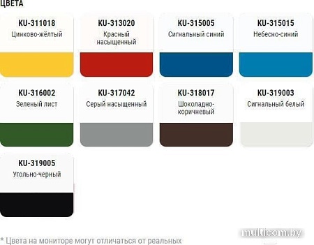 Эмаль Kudo По ржавчине RAL 3020 520 мл (красный)