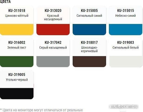 Эмаль Kudo По ржавчине RAL 3020 520 мл (красный)