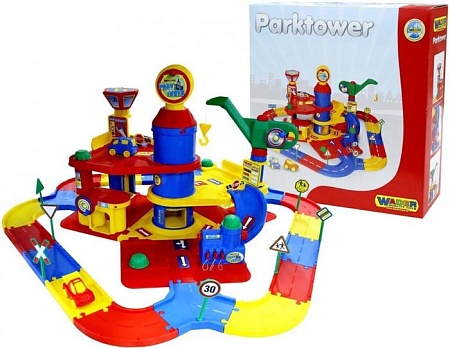 Элемент трека Полесье Паркинг 3-уровневый с дорогой и автомобилями 37862