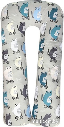 Подушка для беременных Amarobaby Велосипедисты AMARO-40U-Ve (серый/синий)