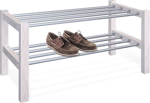 Тумба для обуви Sheffilton SHT-SR9-4 163347 (беленый/алюм.металлик)